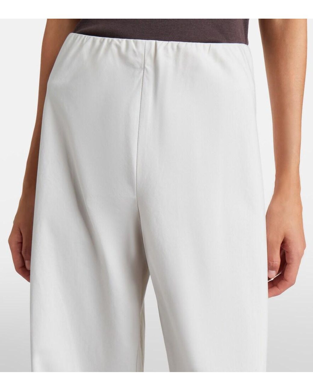Vince White Colette Cotton Twill Wide-Leg Pants