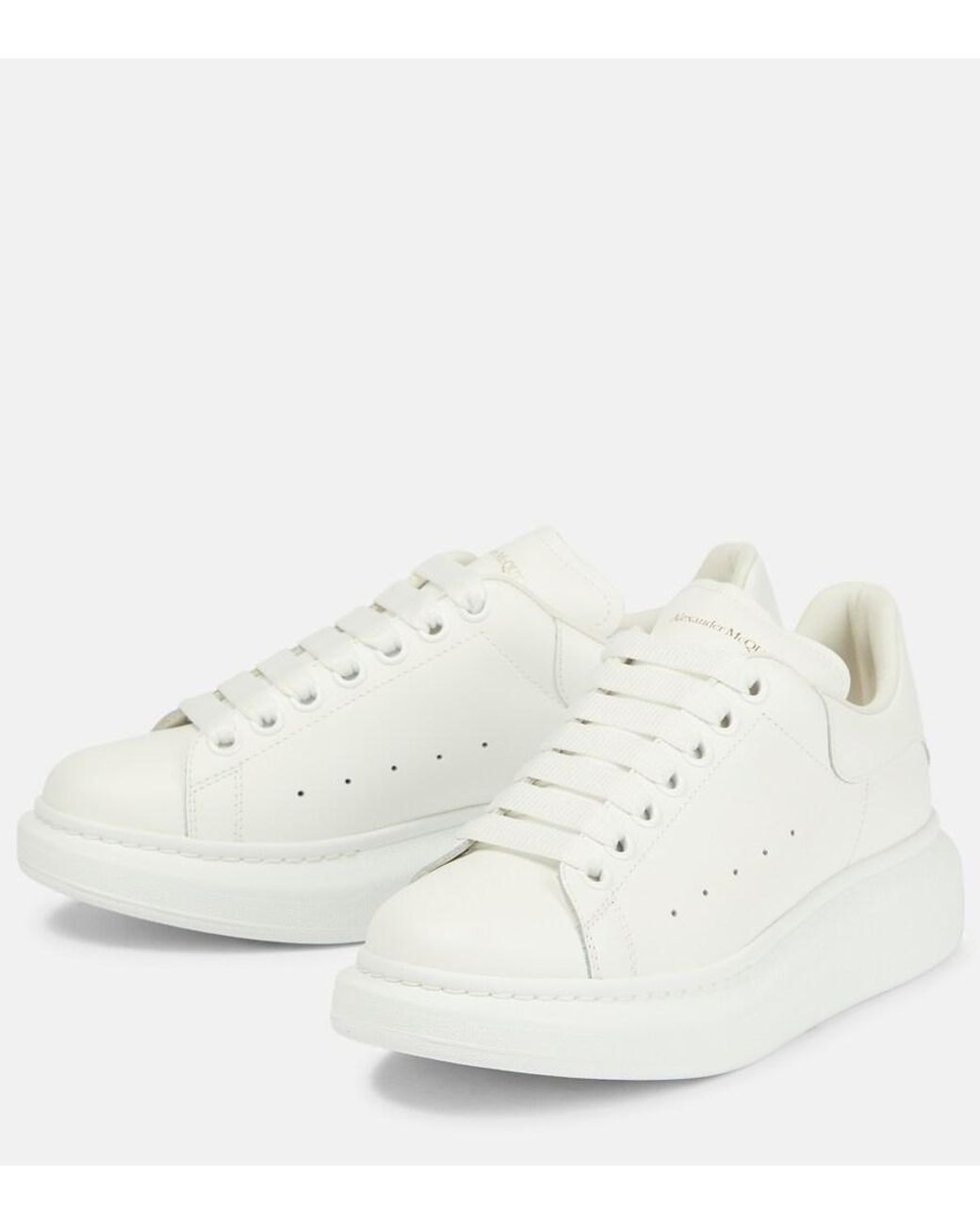 McQueen White Oversized Leather Sneakers