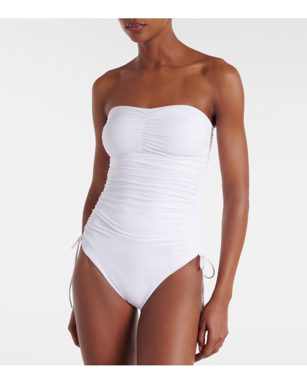 Melissa Odabash White Sydney Core Strapless Swimsuit