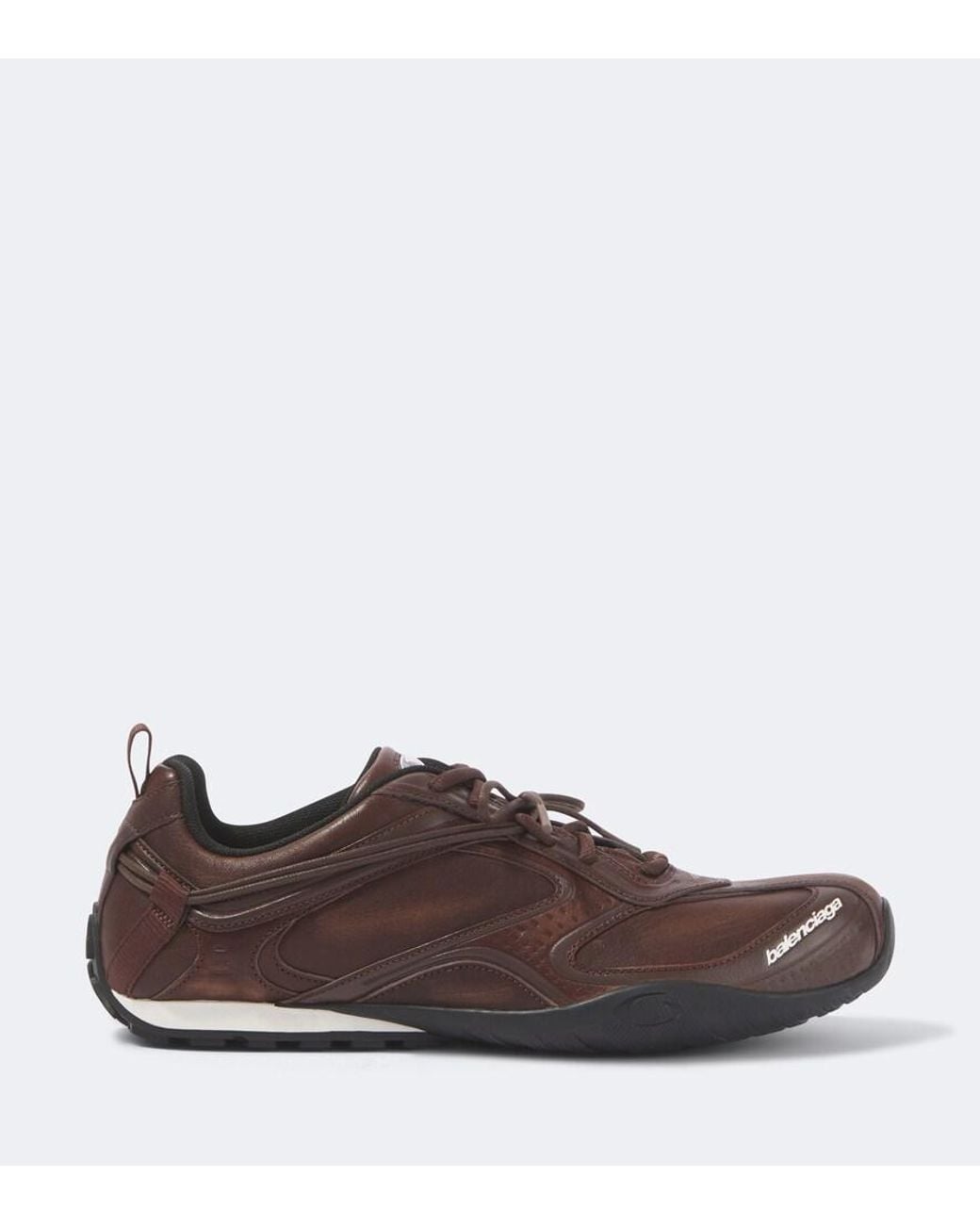 Balenciaga Brown Radar Leather Sneakers for men