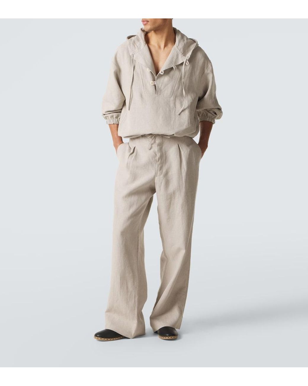 STÒFFA Natural Linen Straight Pants for men