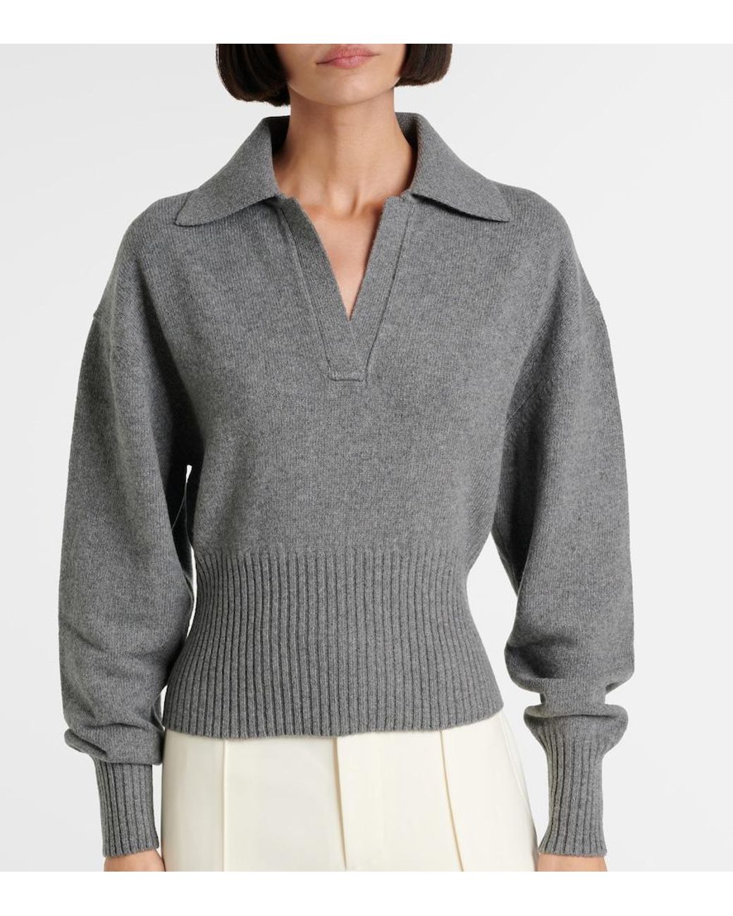 Proenza Schouler Gray Jeanne Cashmere And Wool Sweater