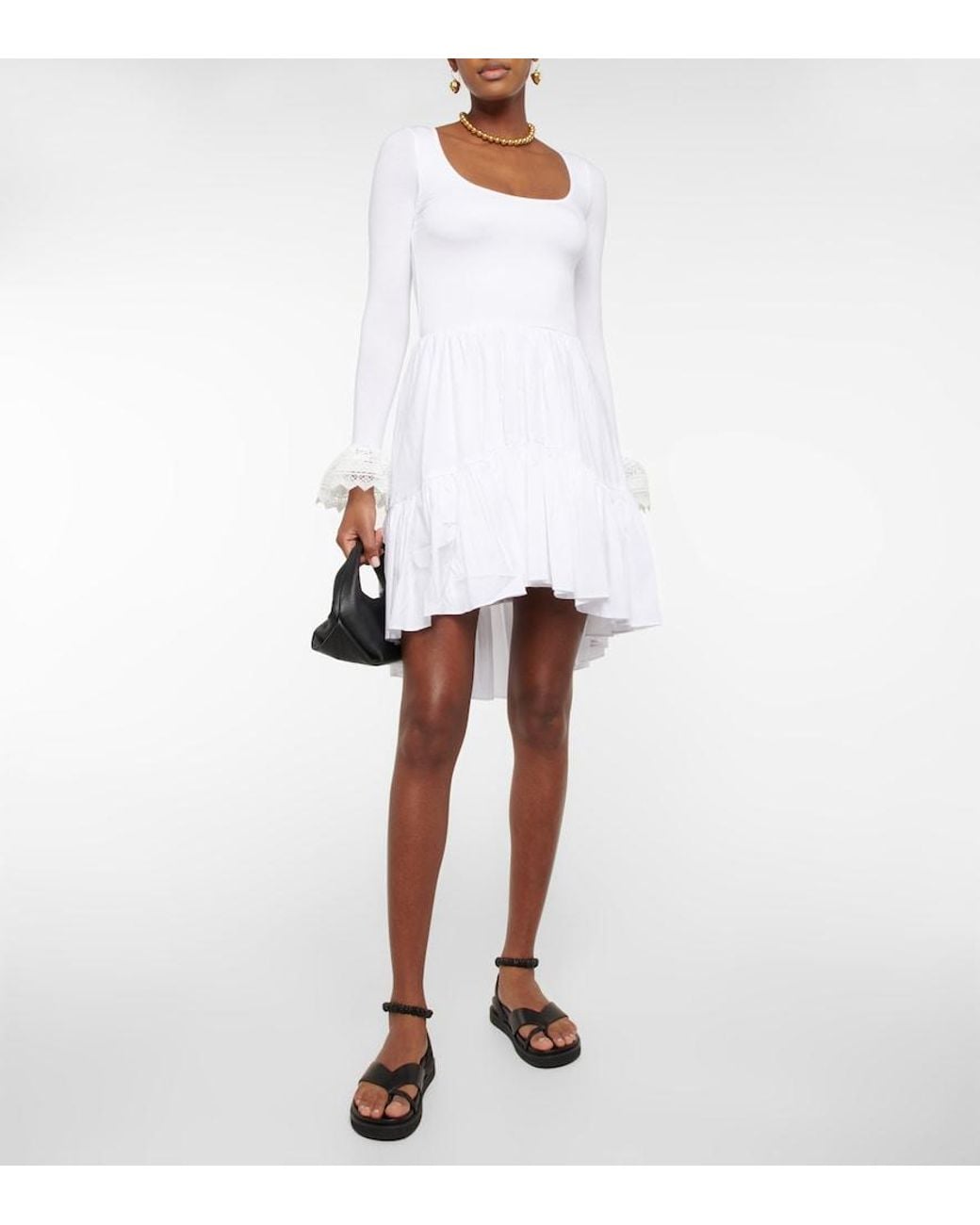 Vestido Corto Maise De Punto Fino Caroline Constas de color White