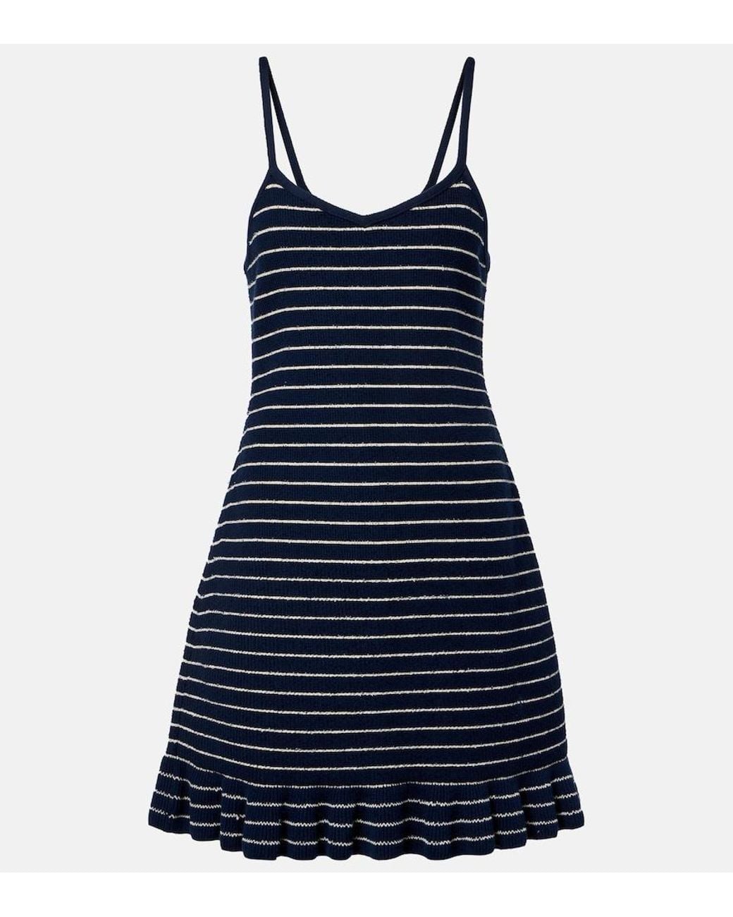 J.W. Anderson Blue Striped Cotton-Blend Minidress
