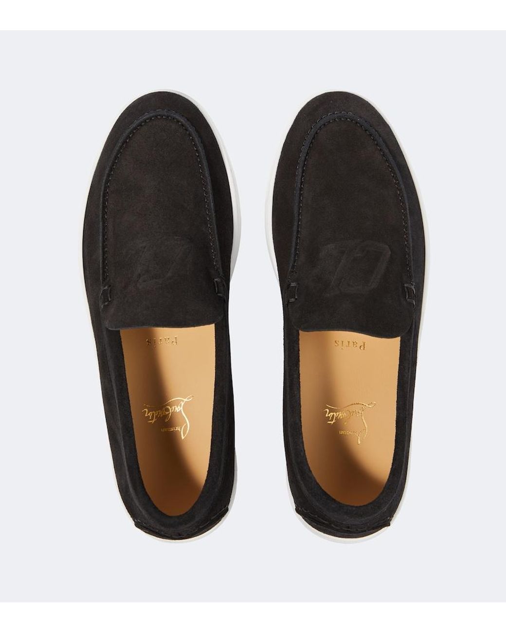 Christian Louboutin Black Varsiboat Suede Loafers for men