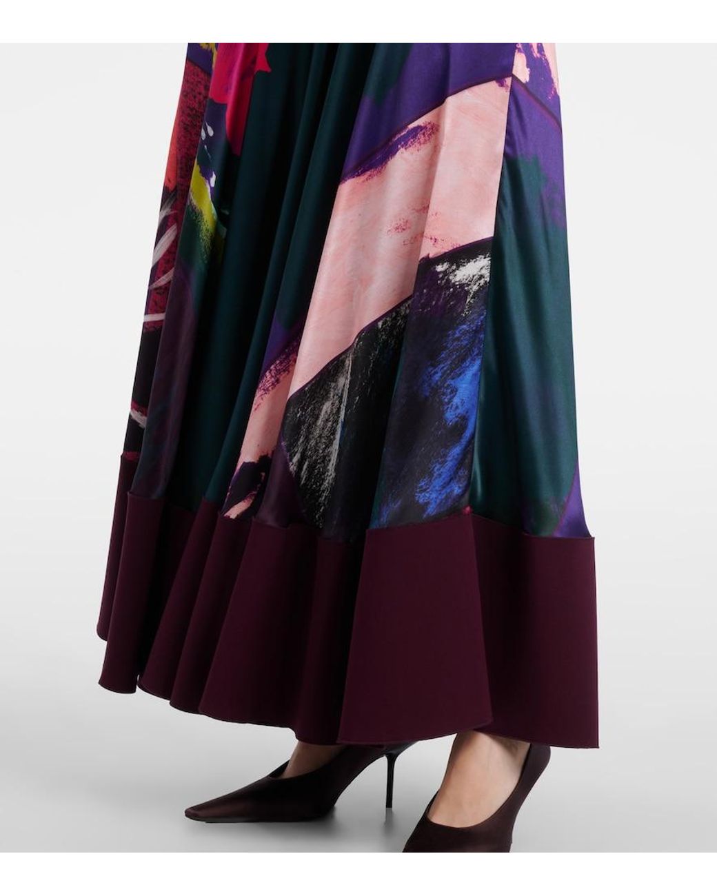 Roksanda White Munir Printed Silk Satin Gown