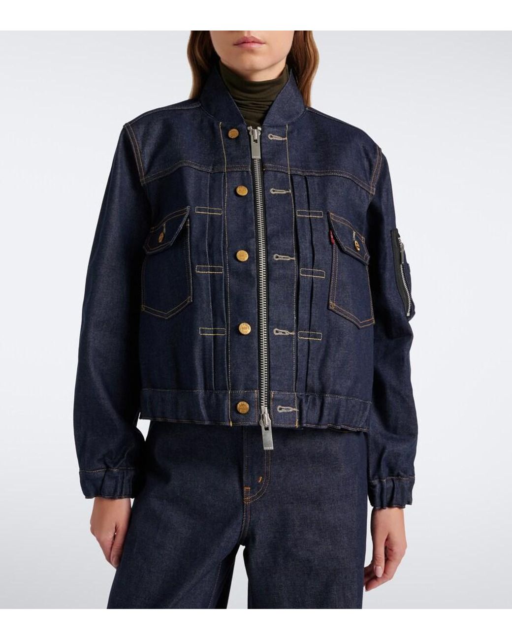 Sacai Blue Denim Bomber Jacket
