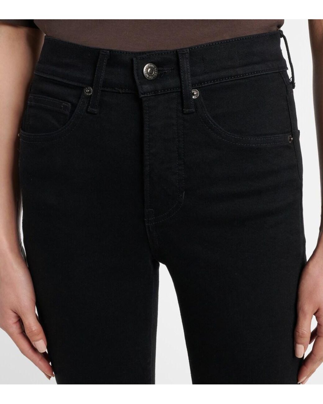 Veronica Beard Black Beverly High-Rise Flared Jeans