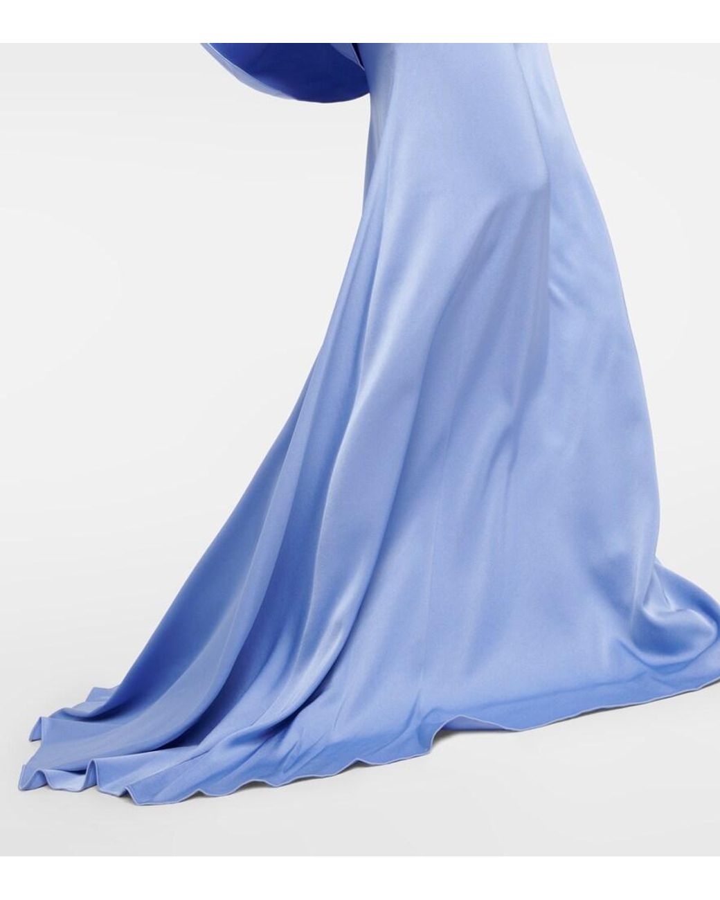 Alex Perry Blue Caped Crepe Satin Gown