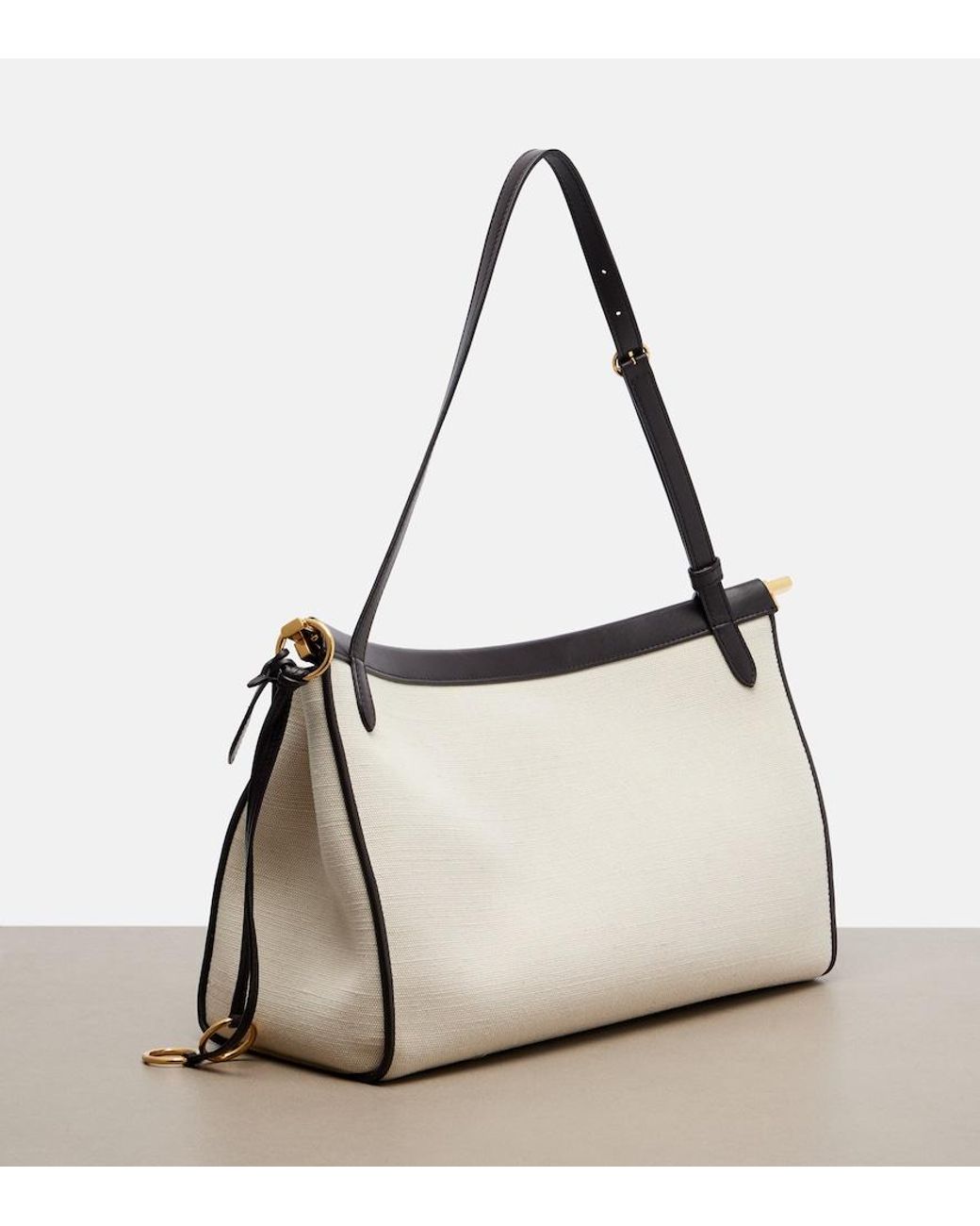 Alaïa Natural Le Click Pocket Large Canvas Shoulder Bag