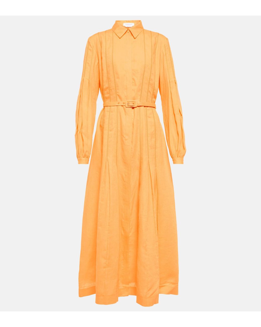 Gabriela Hearst Chelsea Linen Shirt Dress in Orange | Lyst