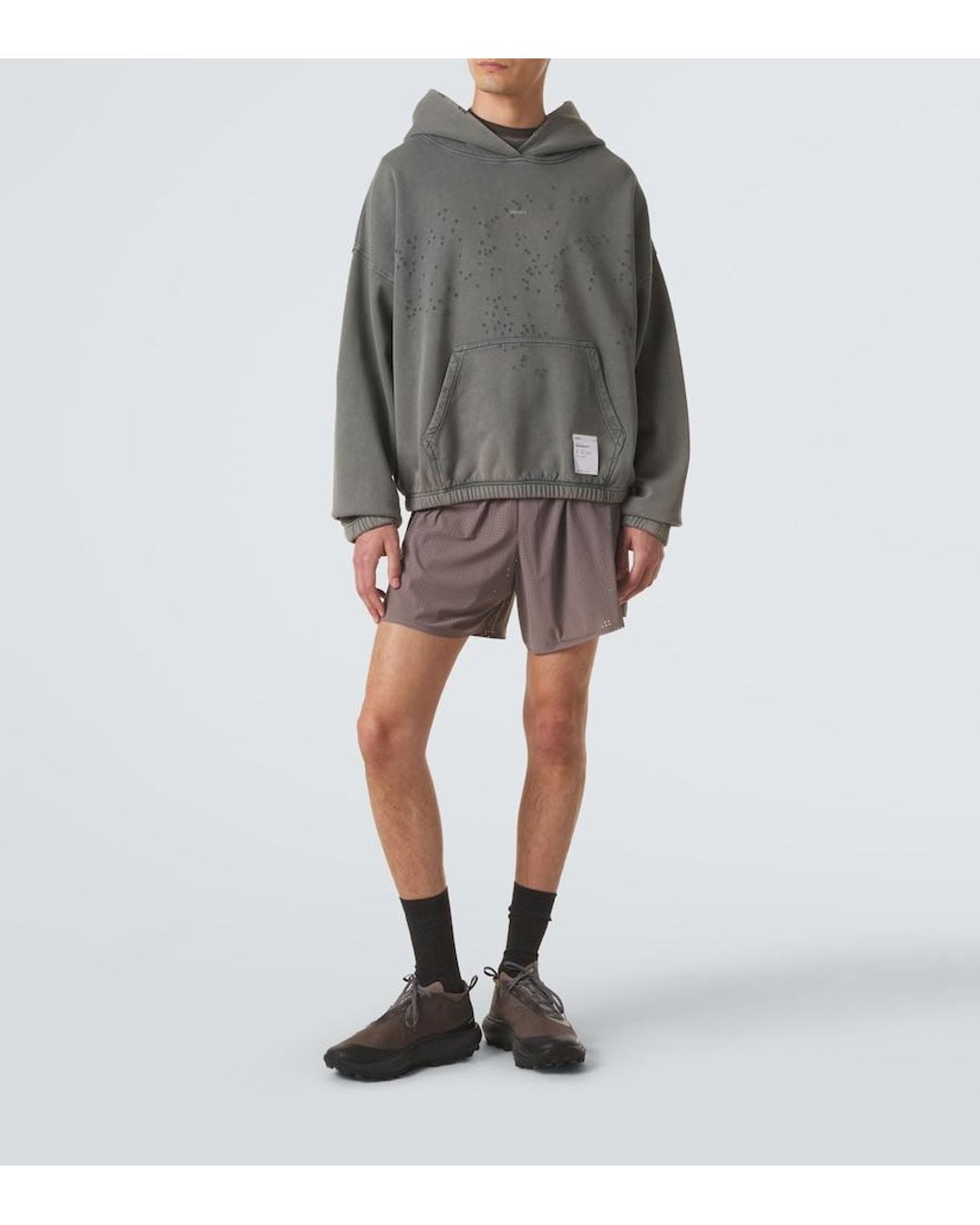 Satisfy Gray Mothtech Cotton Hoodie for men
