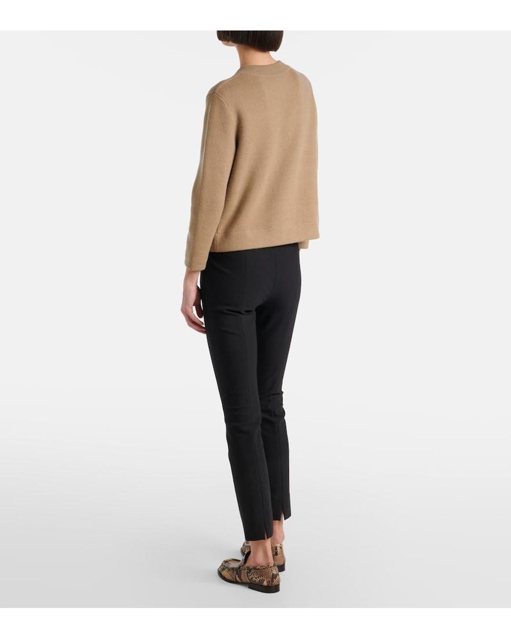 Vince Natural Shrunken Wool And Cashmere Cardigan