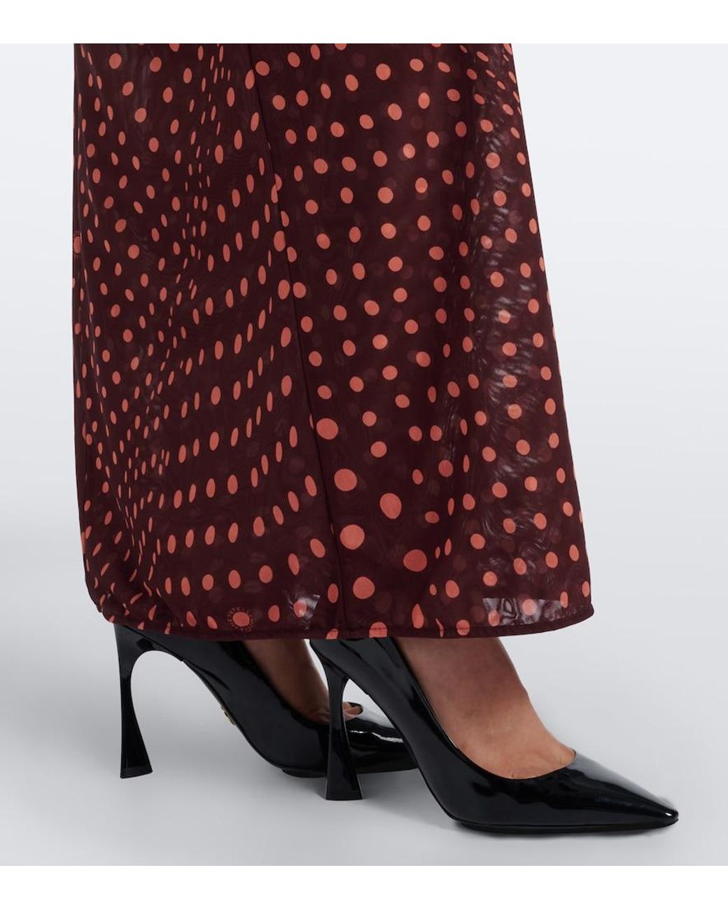 Stella McCartney Purple Polka Dot Mesh Maxi Dress
