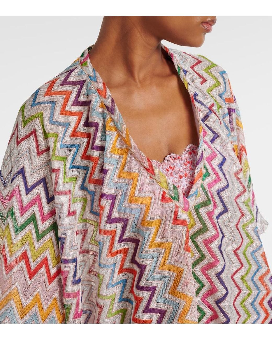 Missoni White Zigzag Semi-Sheer Beach Dress