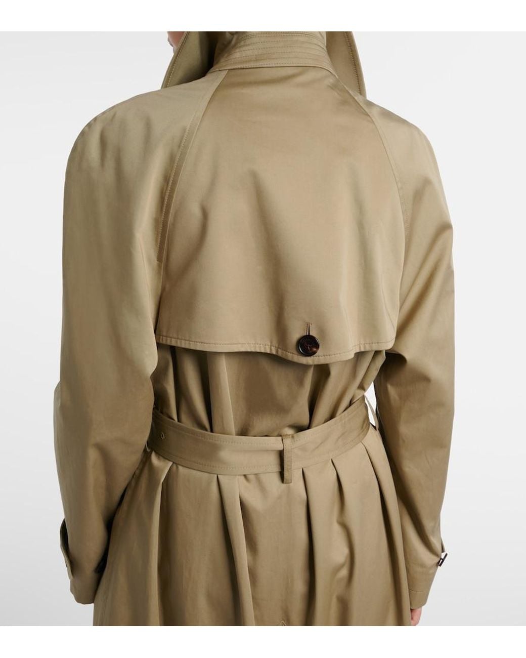 Balenciaga Natural Cocoon Cotton Twill Trench Coat