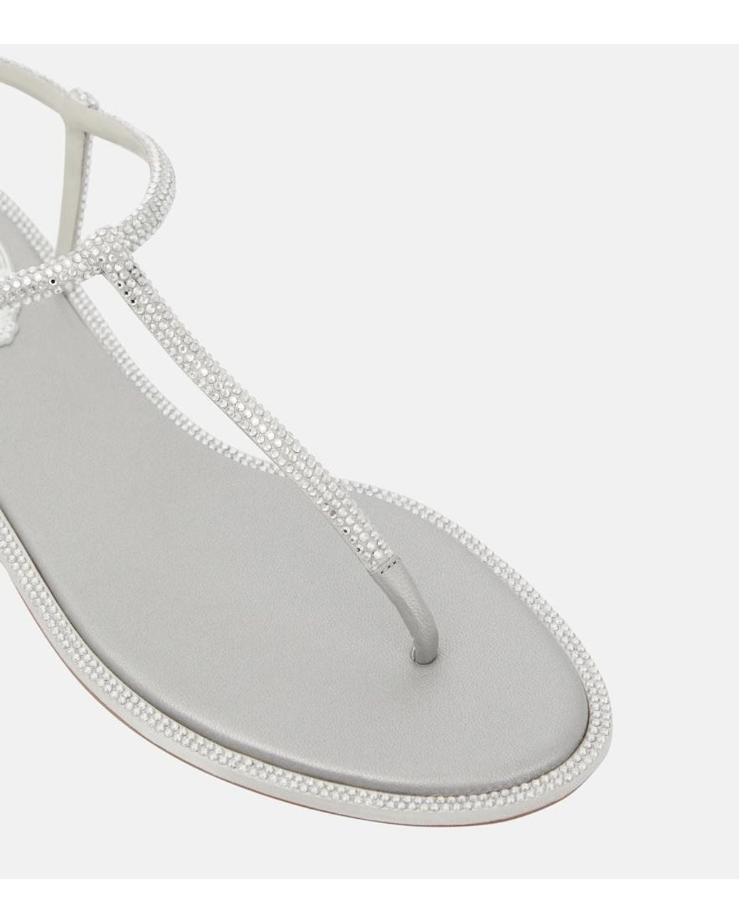 Rene Caovilla Multicolor Diana Embellished Thong Sandals