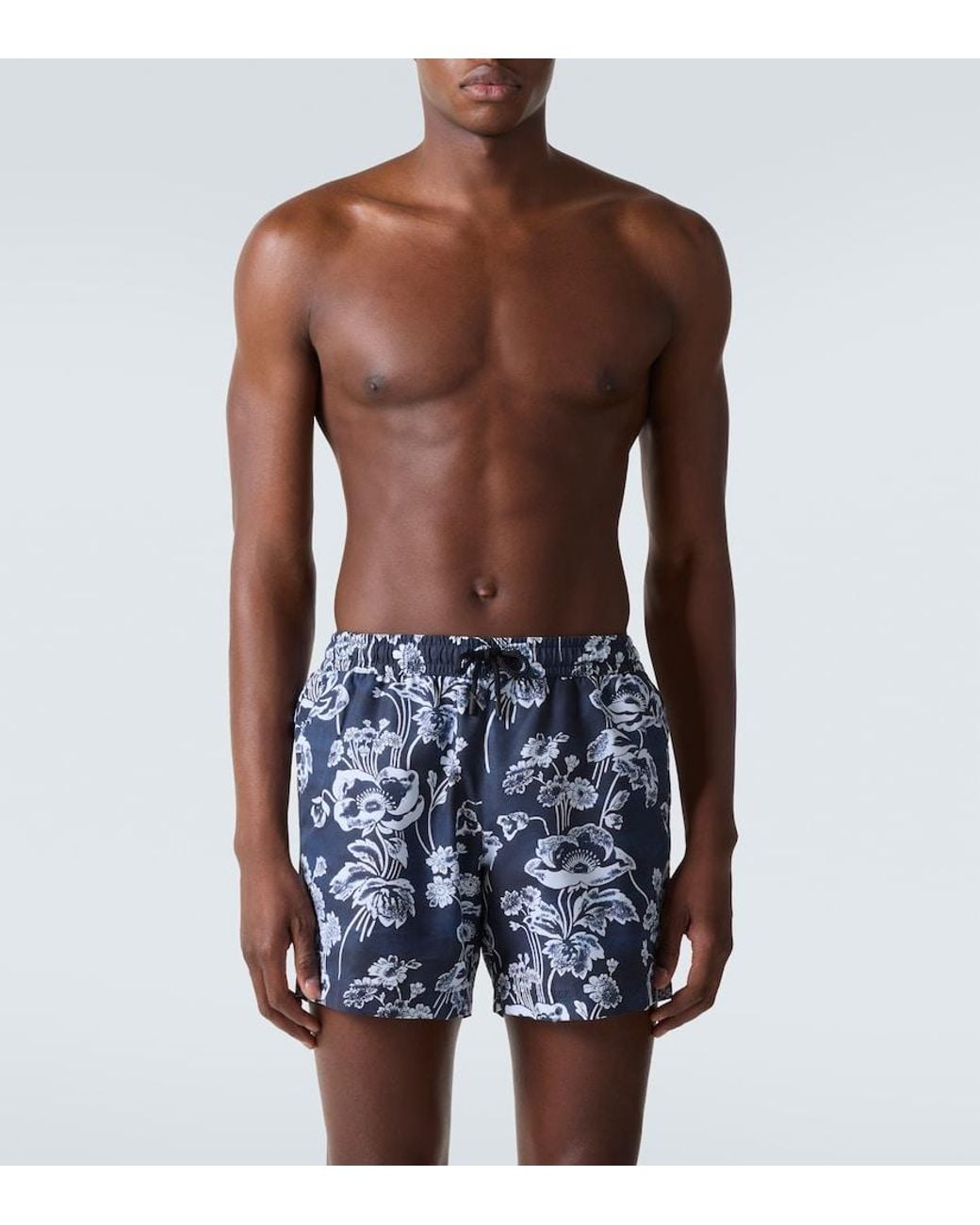 Commas Blue Printed Swim Trunks for men