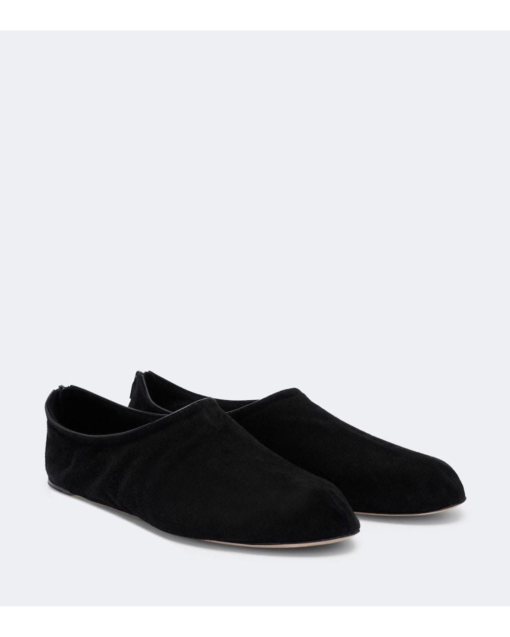 The Row Black Stellene Suede Slip-On Shoes