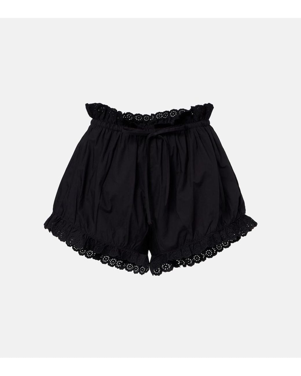 Posse Black Ezra Broderie Anglaise Cotton Shorts