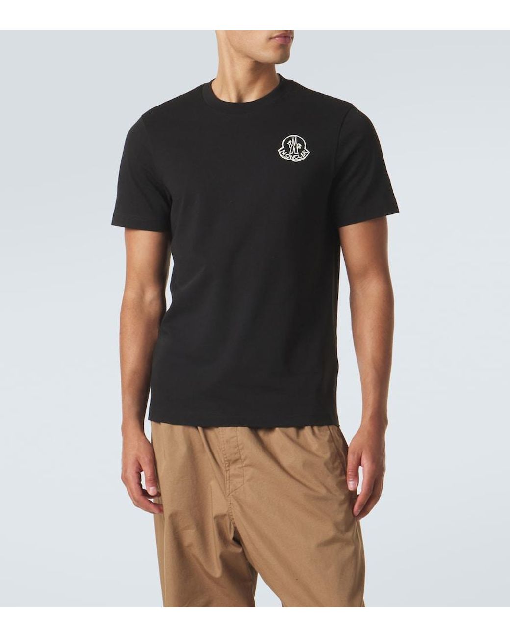 Moncler Black Cotton Jersey T-Shirt for men
