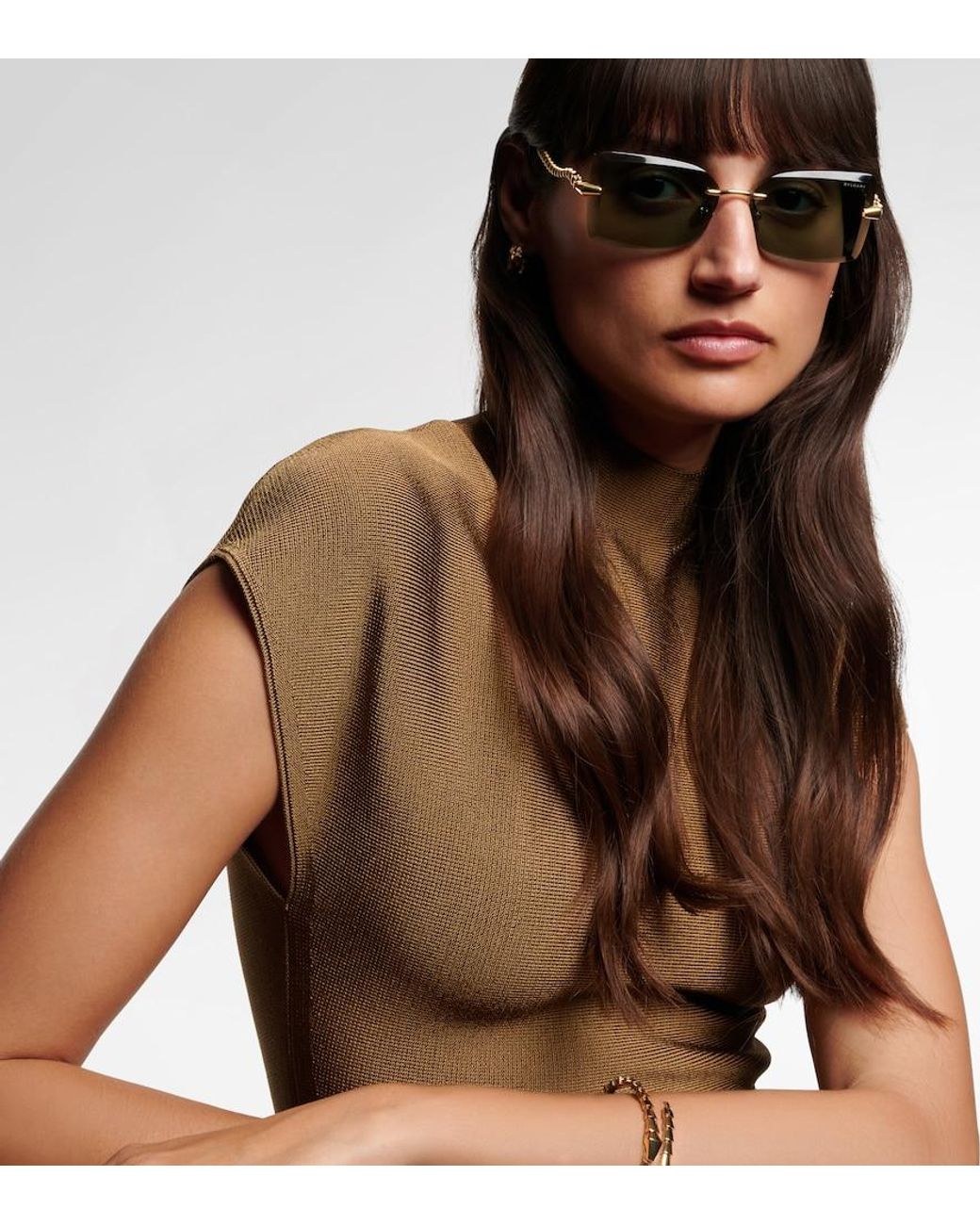 BVLGARI Blue Serpenti Viper Rectangular Sunglasses