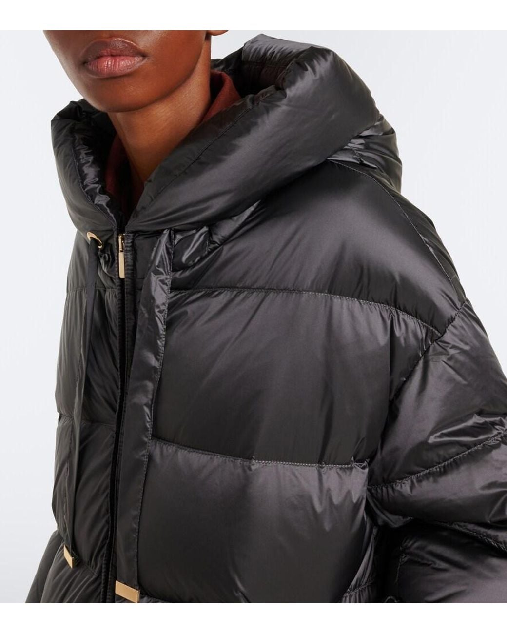 Max Mara Black Hooded Down Jacket