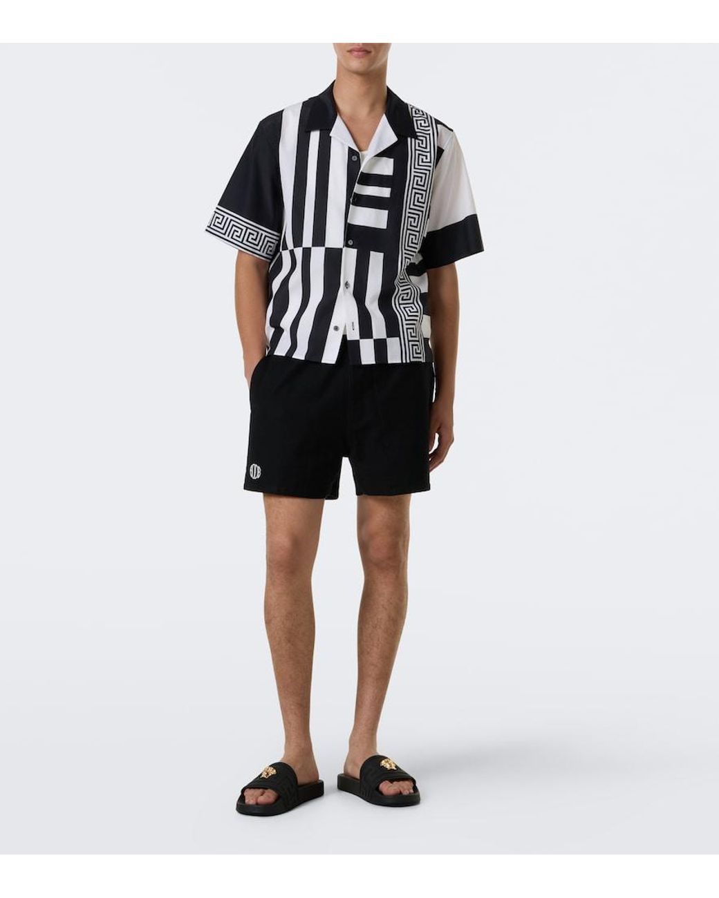Versace Black La Medusa Slides for men