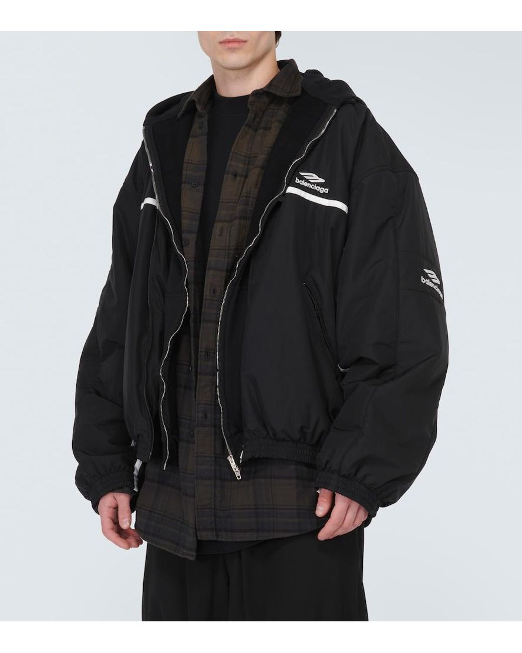 Balenciaga Black 3B Sports Icon Layered Track Jacket for men