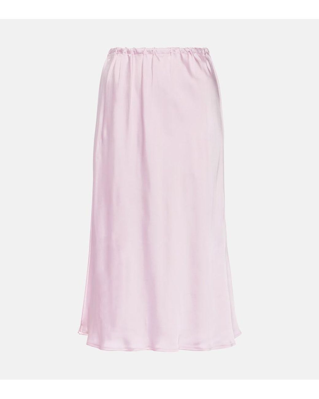 Jil Sander Pink Satin Midi Skirt