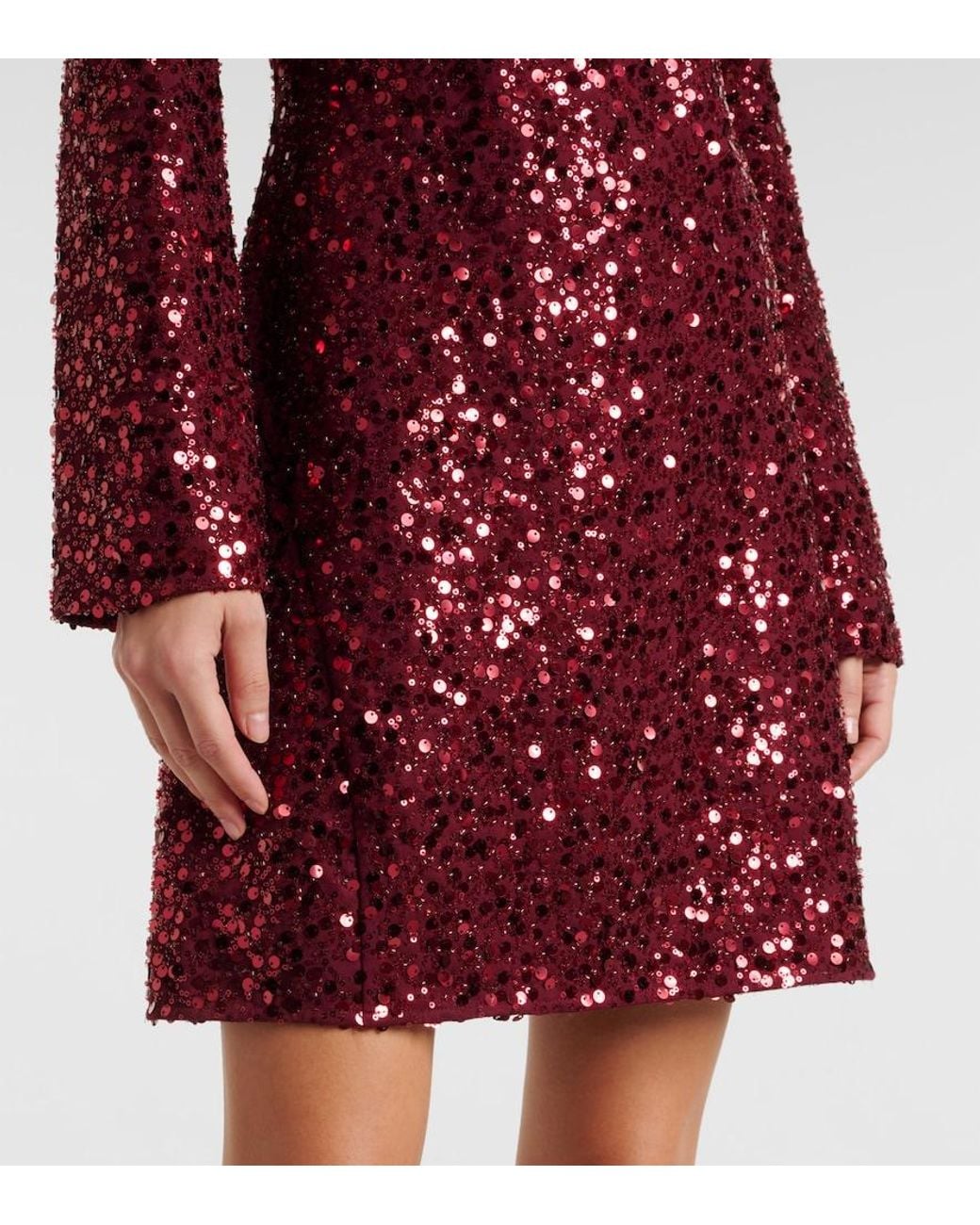 Jonathan Simkhai Red Safia Sequined Minidress