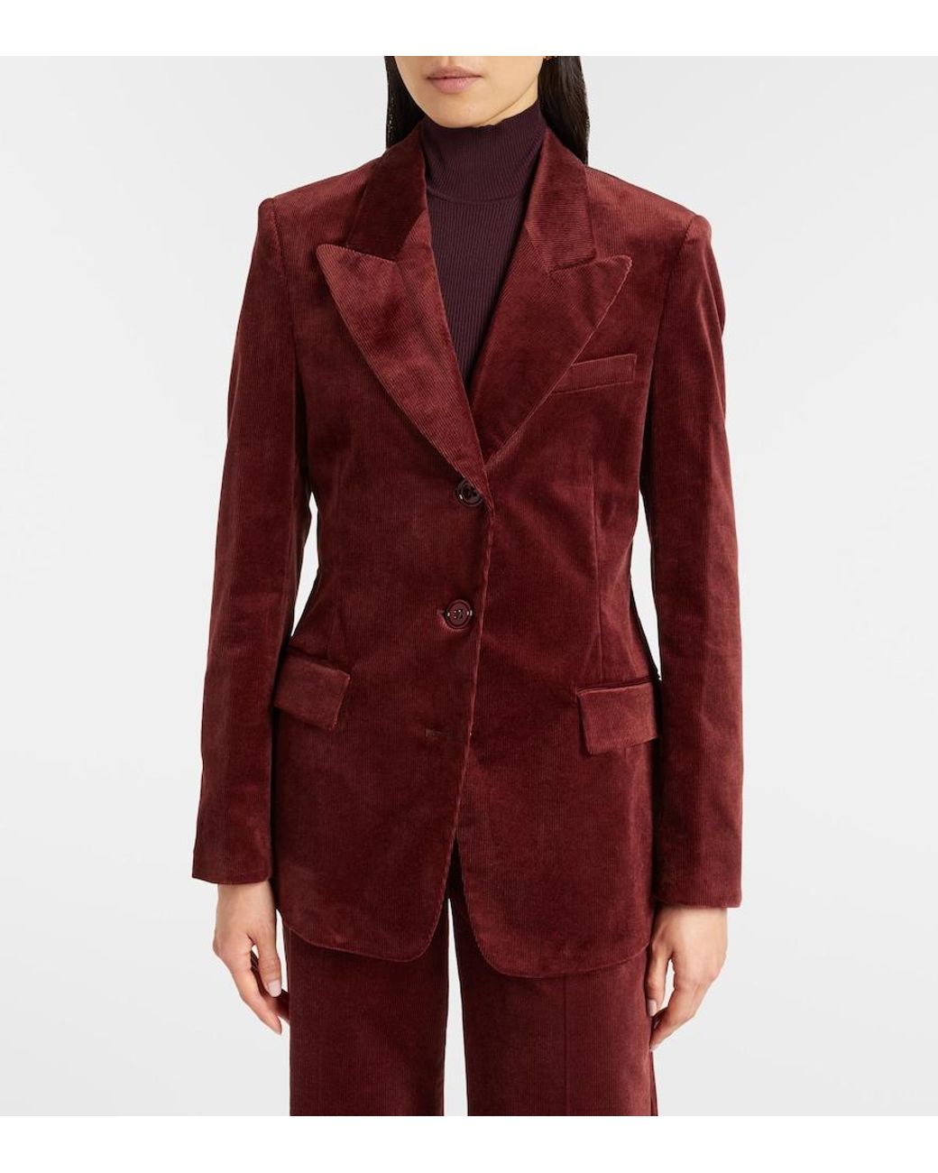 Dorothee Schumacher Red Twisted Structure Corduroy Blazer
