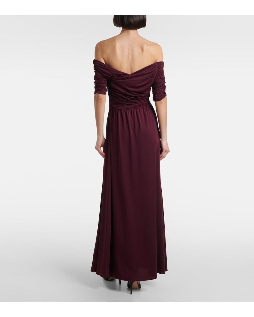 Altuzarra Purple Charlotte Ruched Jersey Maxi Dress