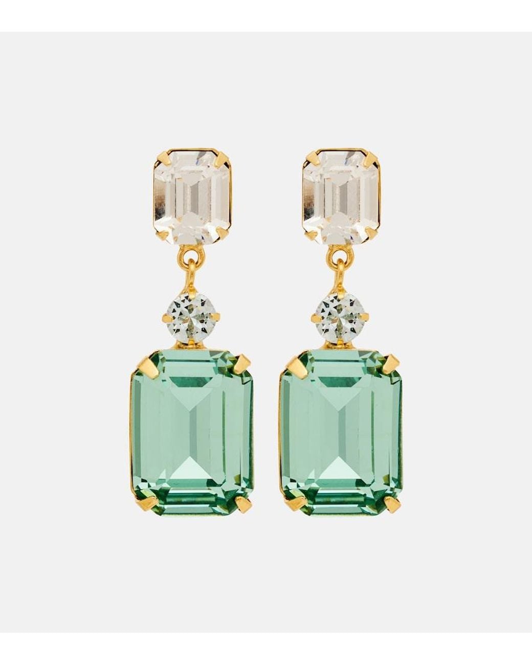 Jennifer Behr Green Justine-Plated Drop Earrings