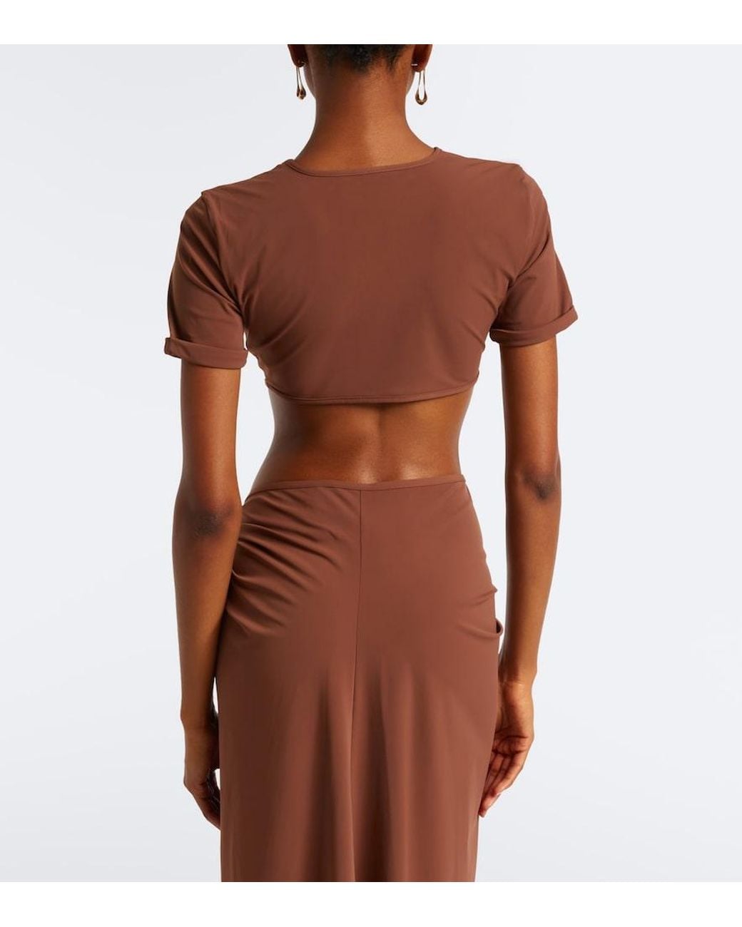 Christopher Esber Brown Cutout Bikini Top