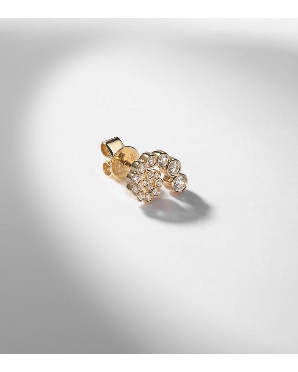 Sophie Bille Brahe White Reve Escargot Petit 18Kt Earring With Diamonds