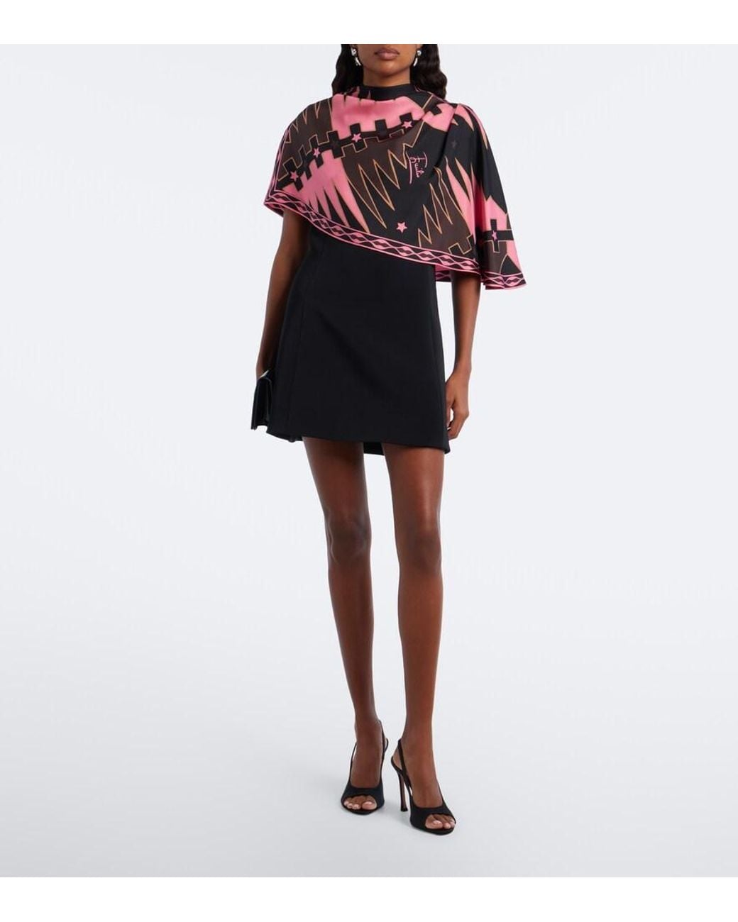 PUCCI Valdimontone Caped Cady Minidress in Black | Lyst
