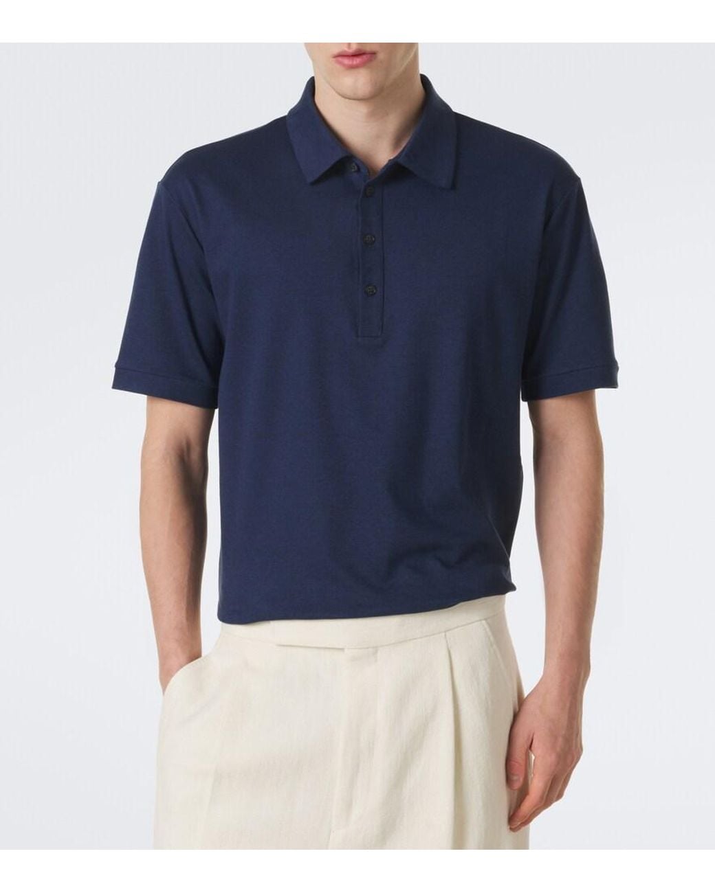 Giorgio Armani Blue Cotton Polo Shirt for men