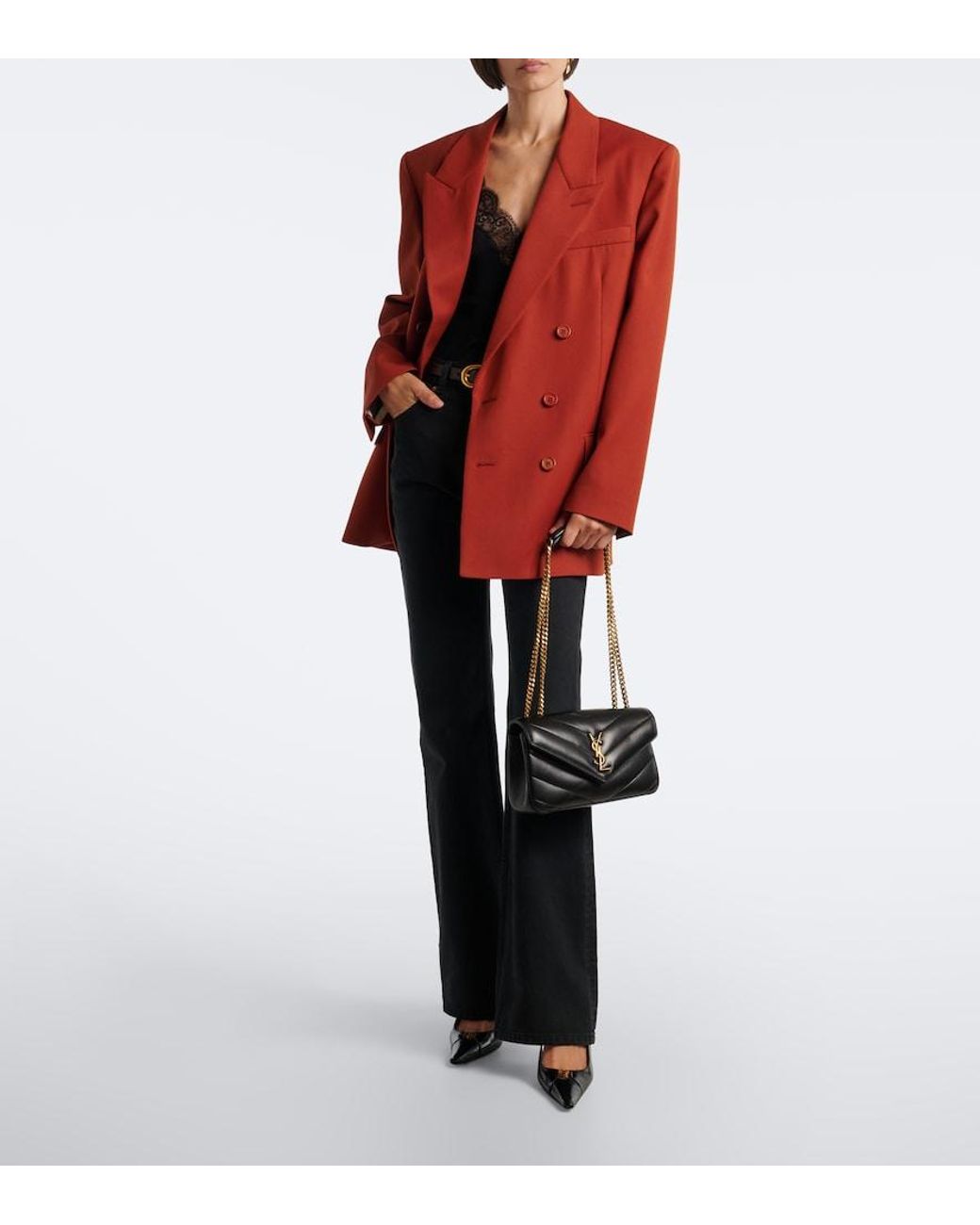 Saint Laurent White Loulou Matelasse Leather Shoulder Bag