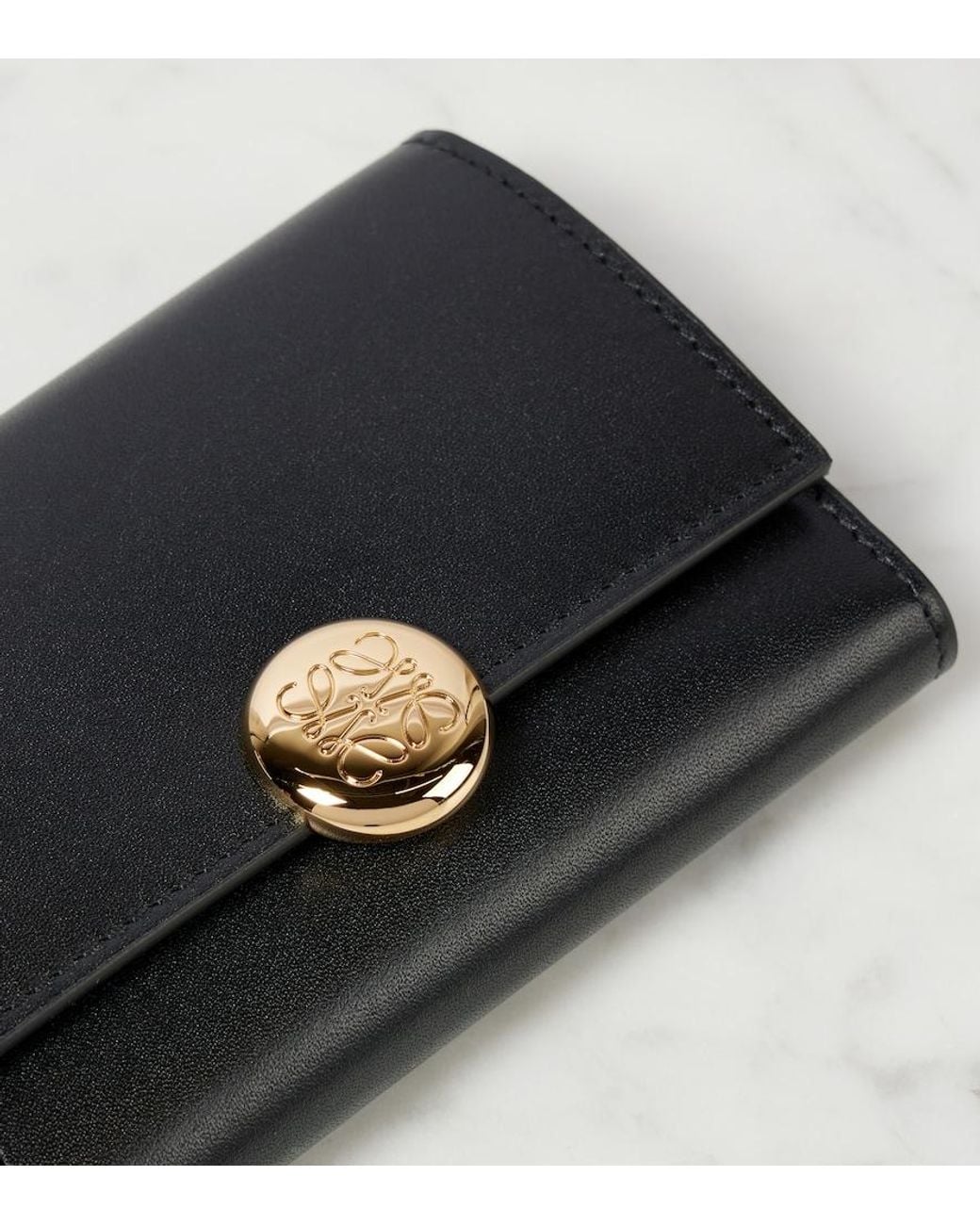 Loewe Black Pebble Leather Wallet