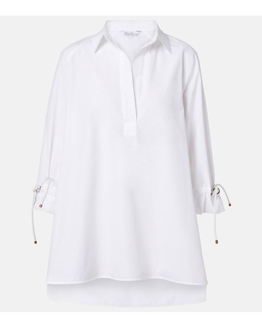 Max Mara White Adorni Oversized Cotton Poplin Shirt