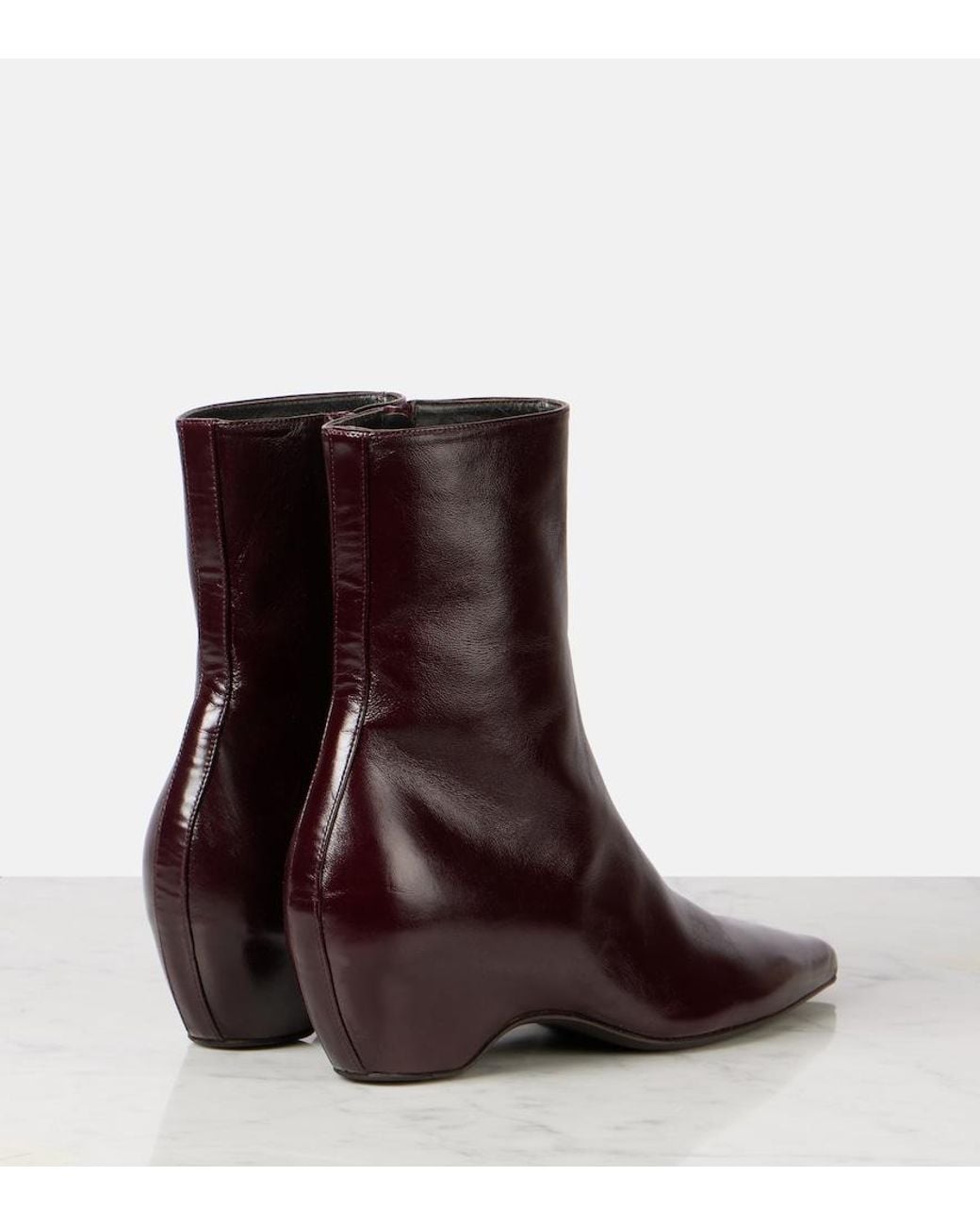 Khaite Brown Sybil 40 Leather Ankle Boots