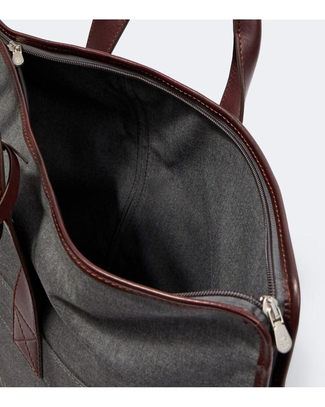 Brunello Cucinelli Black Leather-Trimmed Canvas Garment Bag for men