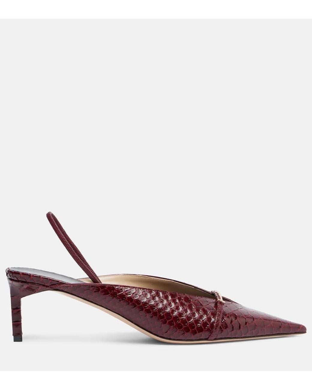 Tom Ford Brown Croc-Effect Leather Slingback Pumps