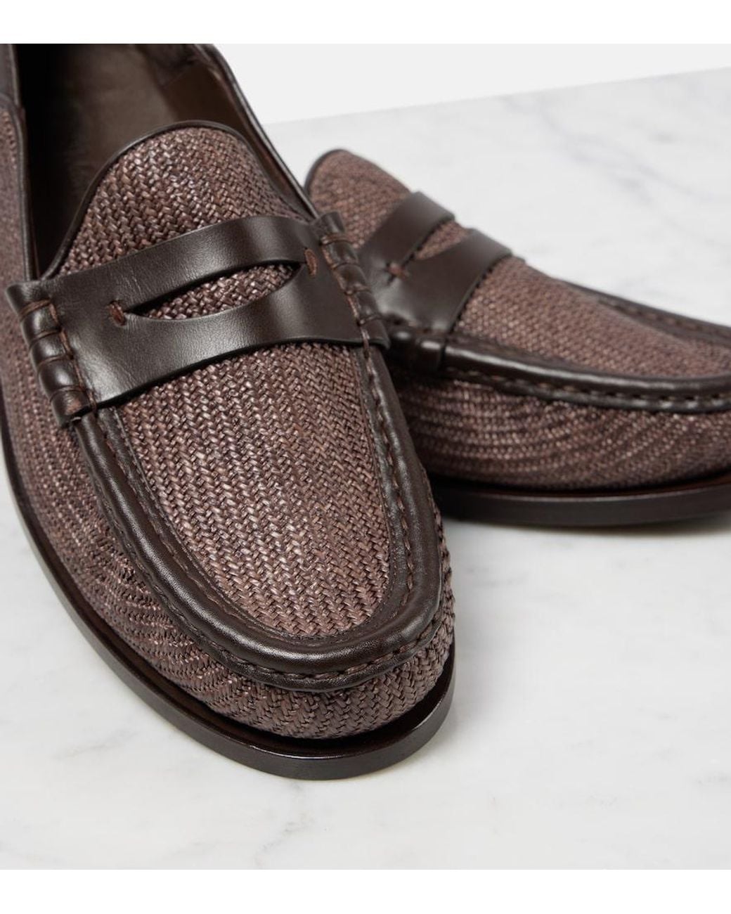 Max Mara Brown Loafers Mit Leder