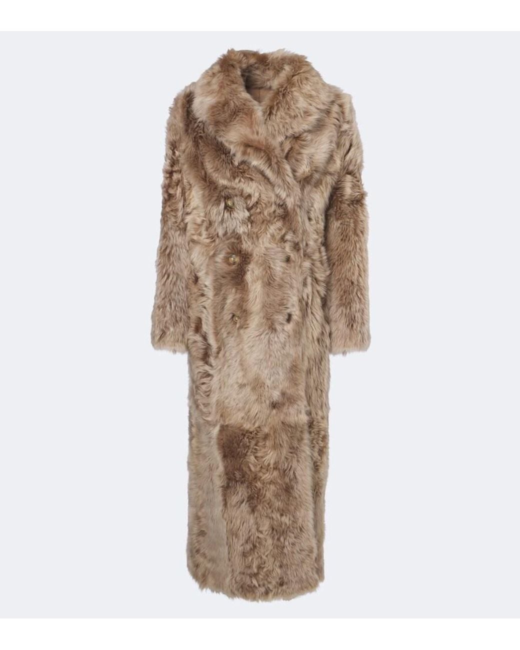 Yves Salomon Natural Reversible Shearling And Leather Coat