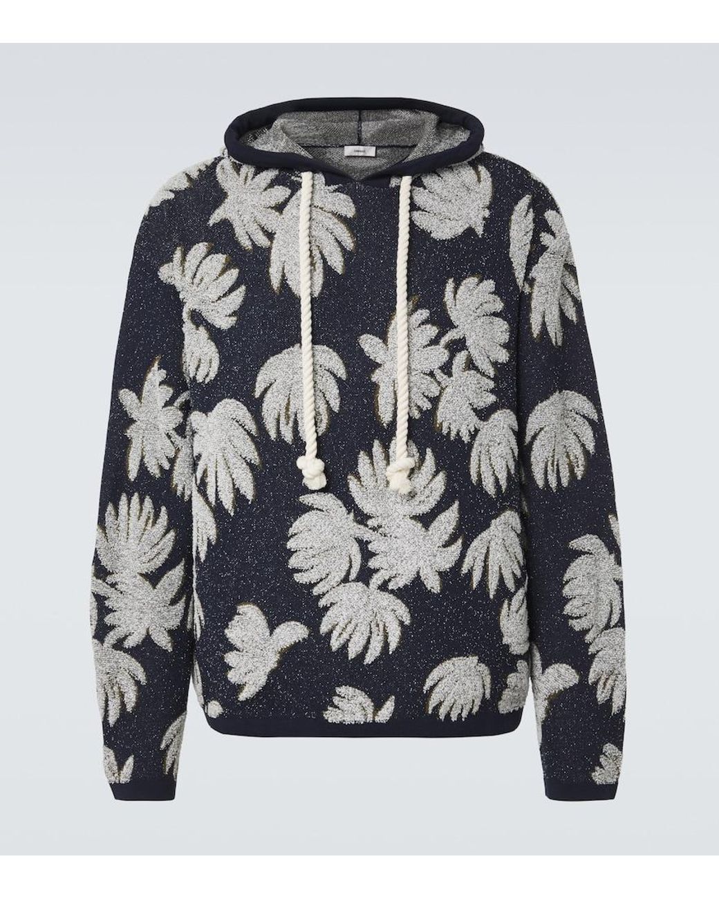 Commas Gray Jacquard Terry Hoodie for men
