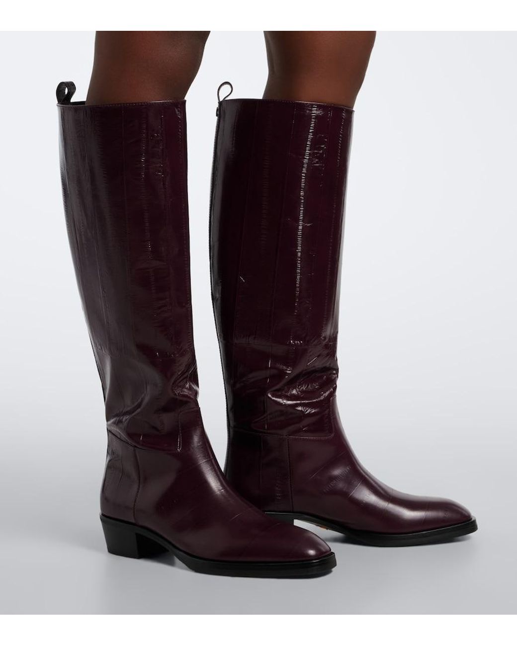 Jimmy Choo Blue Mave Leather Knee-High Boots