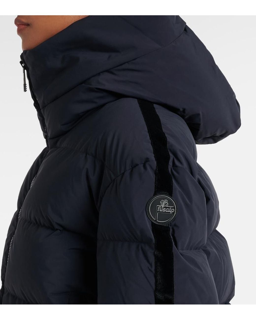 Fusalp Blue Barsy Velvet-Trimmed Down Ski Jacket