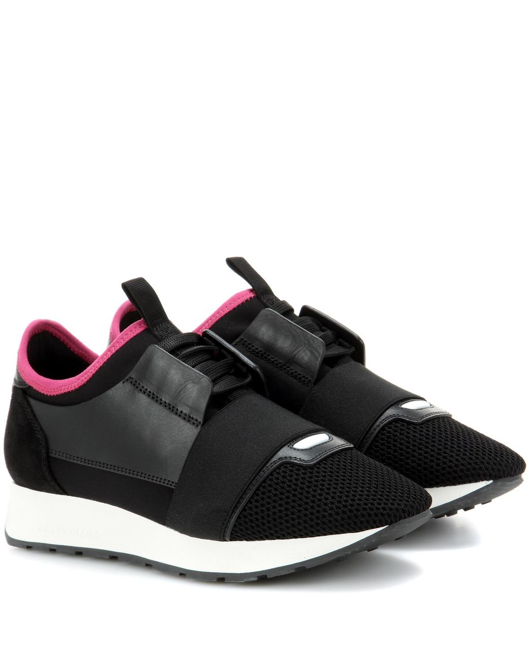 Balenciaga Leather Race Runner Sneakers in Black / Pink / Black (Black) |  Lyst UK